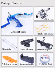 Load image into Gallery viewer, SharpSling™ Bowfishing Slingshot - High Velocity Slingshot w Dart, Reel, Laser &amp; Flashlight
