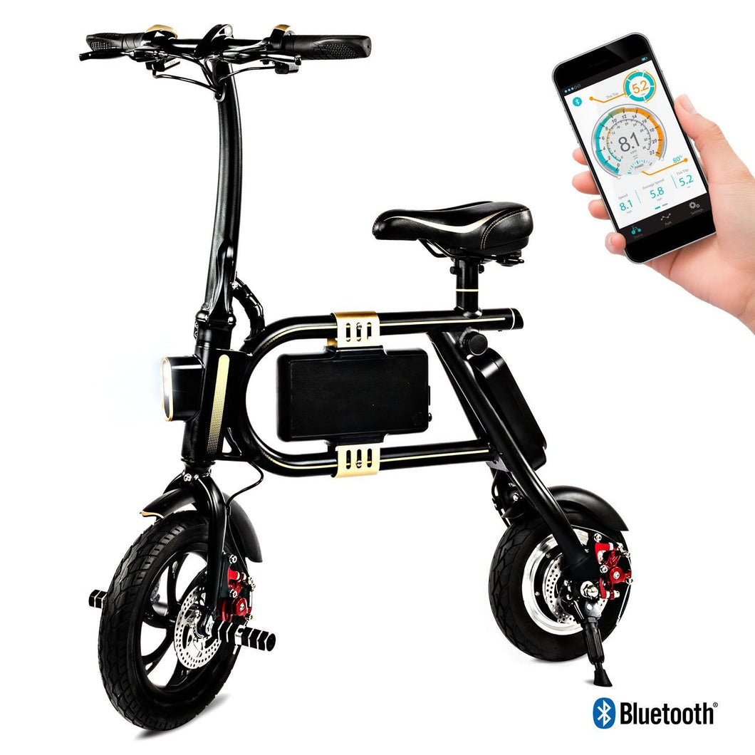 Classic E-Bike - Folding Electric Bicycle with 10 Mile Range, Collapsible Frame, and Handlebar Display